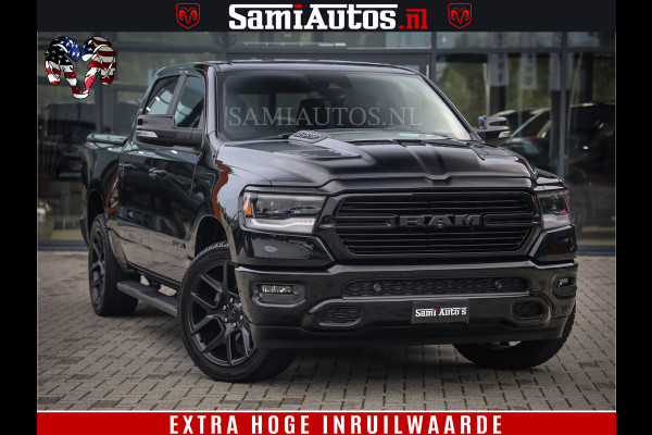 Dodge Ram 1500 SPORT BLACK EDITION | 4X4 5.7 V8 | VOL OPTIES | 360 CAMERA | APPLE CARPLAY | 3500KG | 22INCH NIGHT | FULL LED | ADAPTIVE CRUISE | MEMORY SEATS | LEDER | DUBBELE CABINE | CREWCAB