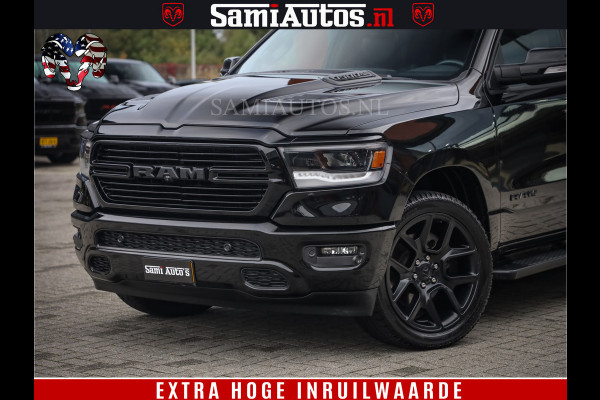 Dodge Ram 1500 SPORT BLACK EDITION | 4X4 5.7 V8 | VOL OPTIES | 360 CAMERA | APPLE CARPLAY | 3500KG | 22INCH NIGHT | FULL LED | ADAPTIVE CRUISE | MEMORY SEATS | LEDER | DUBBELE CABINE | CREWCAB