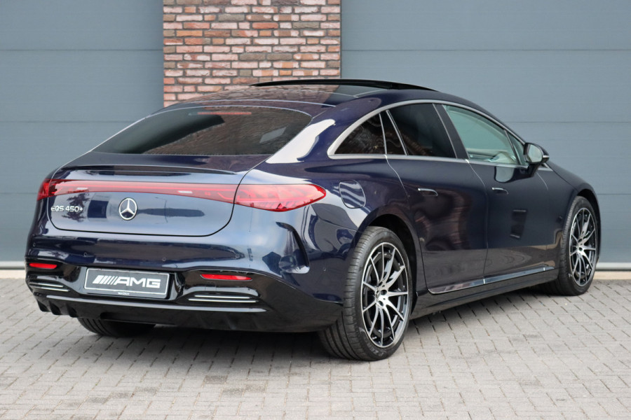 Mercedes-Benz EQS 450+ AMG Line 108 kWh | Hyperscreen | Luchtvering | Achterasbesturing | Distronic | Burmester | Memory | Keyless Go | Warmtepomp | Elek. Zitplaatsen Achter |