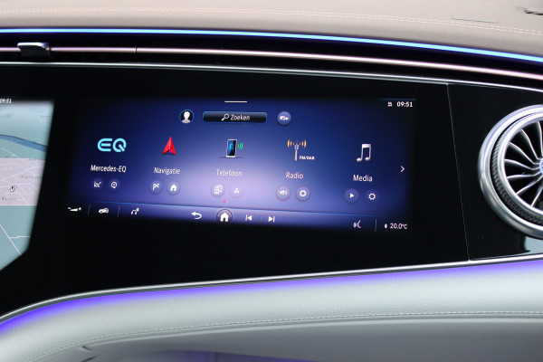 Mercedes-Benz EQS 450+ AMG Line 108 kWh | Hyperscreen | Luchtvering | Achterasbesturing | Distronic | Burmester | Memory | Keyless Go | Warmtepomp | Elek. Zitplaatsen Achter |