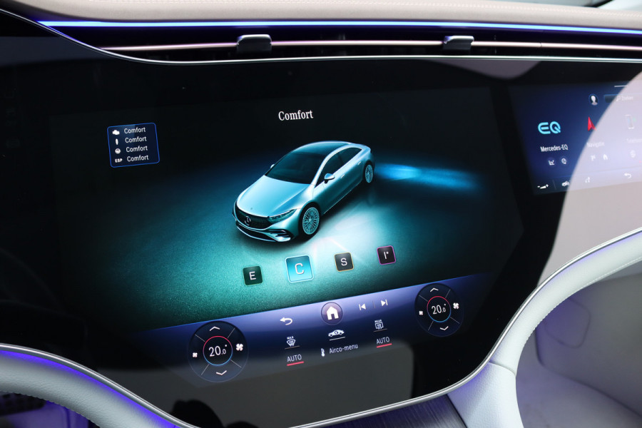 Mercedes-Benz EQS 450+ AMG Line 108 kWh | Hyperscreen | Luchtvering | Achterasbesturing | Distronic | Burmester | Memory | Keyless Go | Warmtepomp | Elek. Zitplaatsen Achter |