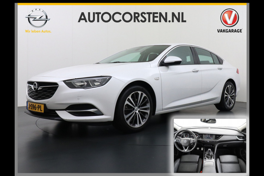 Opel Insignia Grand Sport T165PK Leer Camera Navi Apple Carplay Android PDC-a+v Trekhaak LED-v+a Ecc Cruise Control AGR-Comfort Stoelen Verwar Regen-Lichtsensor Sensor dodehoek Verkeersbordlezer Rijstrooksensor 1e Eigenaar