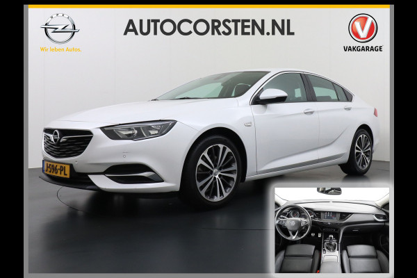 Opel Insignia Grand Sport T165PK Leer Camera Navi Apple Carplay Android PDC-a+v Trekhaak LED-v+a Ecc Cruise Control AGR-Comfort Stoelen Verwar Regen-Lichtsensor Sensor dodehoek Verkeersbordlezer Rijstrooksensor 1e Eigenaar
