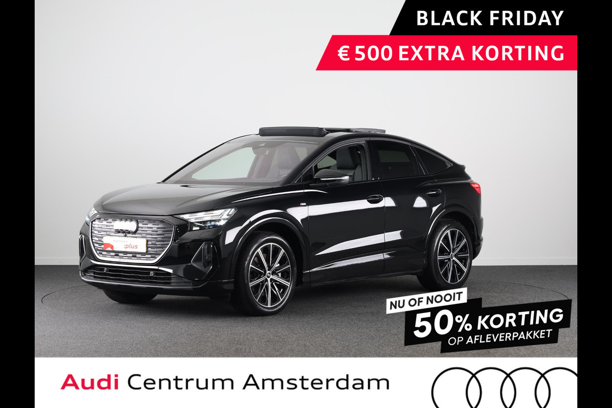 Audi Q4 Sportback e-tron 45 quattro S Edition 82 kWh 286pk | Panoramadak | lederen bekleding | SONOS premium Audio | Parkeercamera|