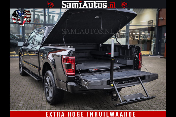 Ford USA F-150 BLACK OPS | 5.0 V8 406PK | 360 CAMERA | UITLAAT KLEP | BEDSLIDE | CREW CAB | LEDER | CREW CAB | DUBBELE CABINE | 5 PERSOONS | DC | GRIJSKENTEKEN |