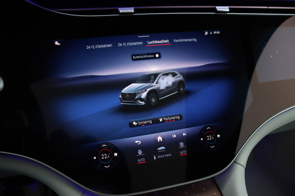 Mercedes-Benz EQS SUV 450 4MATIC AMG Line 118 kWh | Facelift | Hyperscreen | Achterasbesturing | Airmatic | Distronic+ | Massage | Burmester | Trekhaak | Verwarmd Stuurwiel | HUD | Stoelventilatie |
