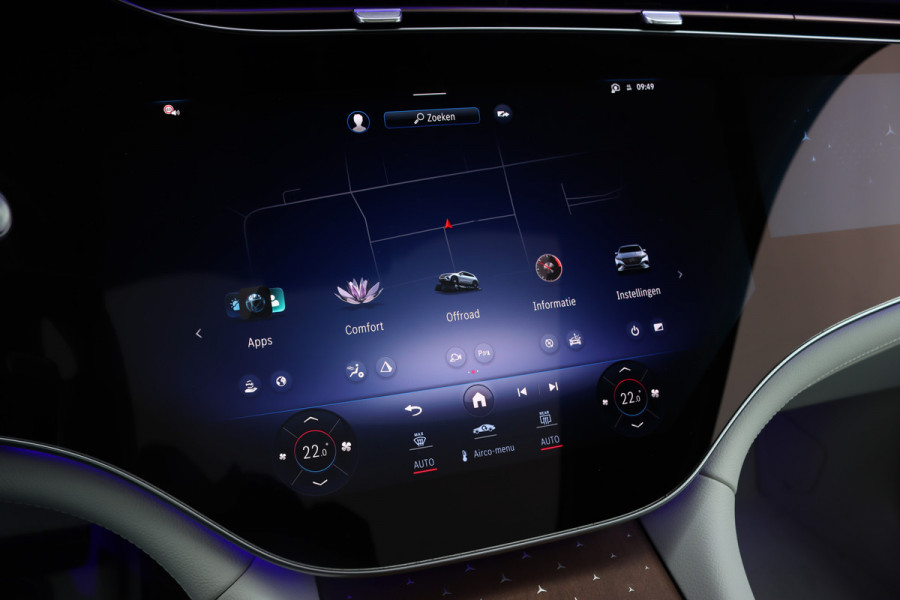 Mercedes-Benz EQS SUV 450 4MATIC AMG Line 118 kWh | Facelift | Hyperscreen | Achterasbesturing | Airmatic | Distronic+ | Massage | Burmester | Trekhaak | Verwarmd Stuurwiel | HUD | Stoelventilatie |