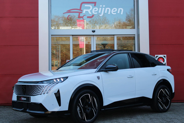 Peugeot E-3008 GT 325PK LAUNCH EDITION DUAL MOTOR 73KWH | PANORAMISCH SCHUIF / KANTELDAK | PREMIUM HIFI FOCAL | LEDEREN BEKLEDING NAPPA | ELEKTRISCH VERSTELBARE VOOR STOELEN, MET GEHEUGENFUNCTIE OP BESTUURDERSSTOEL | STOEL VERWARMING | STOEL MASAGE | STOEL VENTILATIE | ACHTERBANK VERWARMING | STUUR VERWARMING | WARMTE POMP | ALARM SYSTEEM | DRAADLOOS APPLE CARPLAY / ANDROID AUTO | DRAADLOZE TELEFOONLADER | VISIOPARK 360° HD CAMERA'S | DRIVE ASSIST 2.0 SEMI-AUTONOOMRIJDEN |