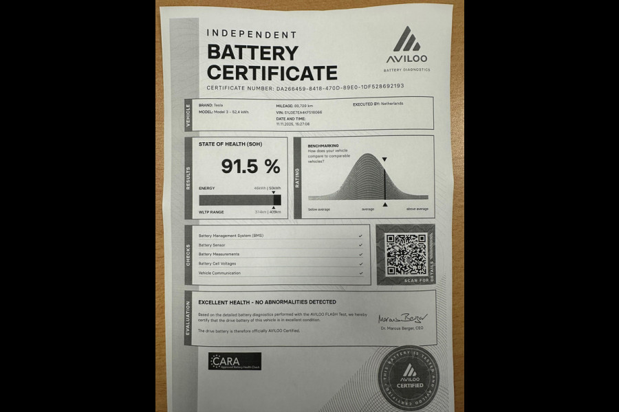 Tesla Model 3 Standard RWD Plus 60 kWh SOH 91.5 %