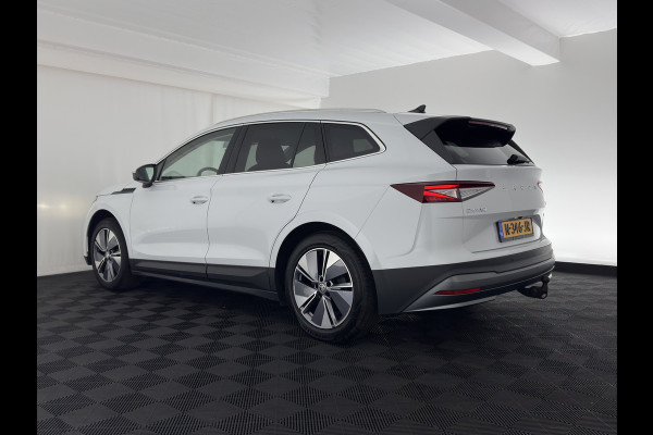 Škoda ENYAQ iV 80 {SOH-90%} [ 3-Fase ] (INCL-BTW) *LEATHER-FABRIC | FULL-LED | DIGI-COCKPIT | CAMERA | KEYLESS | NAVI-FULLMAP | AMBIENT-LIGHT | ECC | HEATED-COMFORTSEATS | DAB+ | PDC | CRUISE | CARPLAY | TOWBAR | 19"ALU*