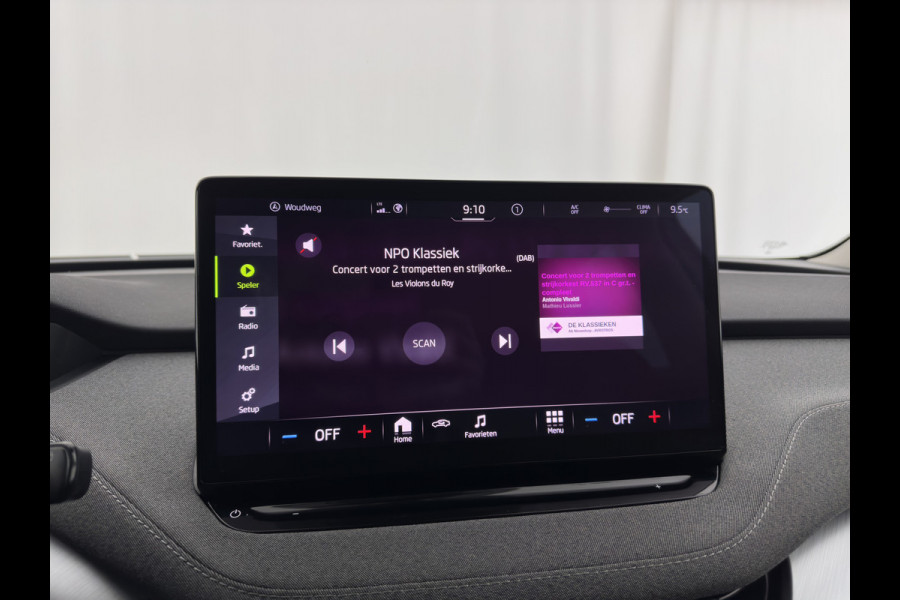 Škoda ENYAQ iV 80 {SOH-90%} [ 3-Fase ] (INCL-BTW) *LEATHER-FABRIC | FULL-LED | DIGI-COCKPIT | CAMERA | KEYLESS | NAVI-FULLMAP | AMBIENT-LIGHT | ECC | HEATED-COMFORTSEATS | DAB+ | PDC | CRUISE | CARPLAY | TOWBAR | 19"ALU*