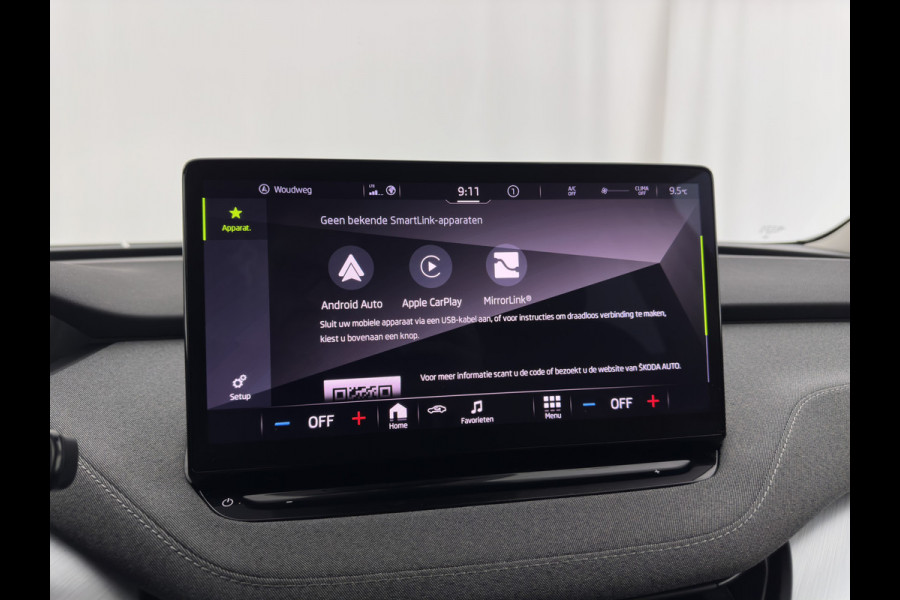 Škoda ENYAQ iV 80 {SOH-90%} [ 3-Fase ] (INCL-BTW) *LEATHER-FABRIC | FULL-LED | DIGI-COCKPIT | CAMERA | KEYLESS | NAVI-FULLMAP | AMBIENT-LIGHT | ECC | HEATED-COMFORTSEATS | DAB+ | PDC | CRUISE | CARPLAY | TOWBAR | 19"ALU*