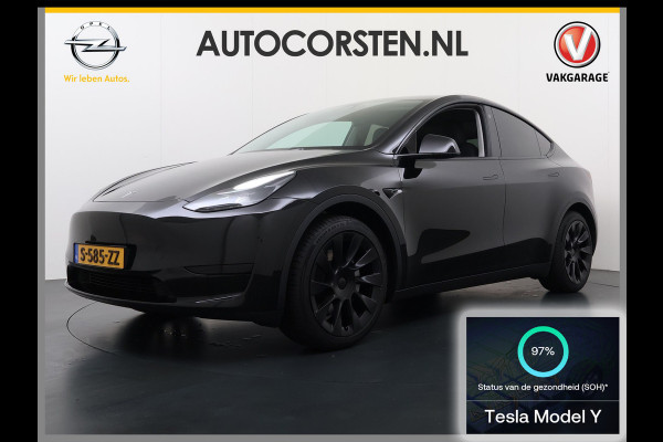 Tesla Model Y RWD LFP-Accu SOH 97% Lmv 20" Warmtepomp Adap.Cruise Navi Ecc Camera's Panoramadak Autopilot Stoel+Stuur+Achterbank Verwarming Elek.Achterklep Dodehoek detector Draadloze telefoonlader Origineel Nederlandse Auto