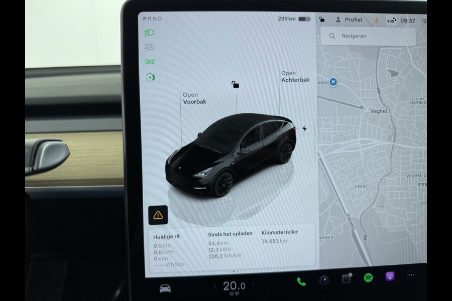 Tesla Model Y RWD LFP-Accu SOH 97% Lmv 20" Warmtepomp Adap.Cruise Navi Ecc Camera's Panoramadak Autopilot Stoel+Stuur+Achterbank Verwarming Elek.Achterklep Dodehoek detector Draadloze telefoonlader Origineel Nederlandse Auto