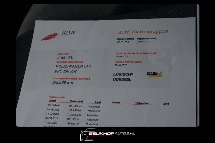 Volkswagen ID.3 First Plus 58 kWh Soh 93.7% Adapt Cruise Cam