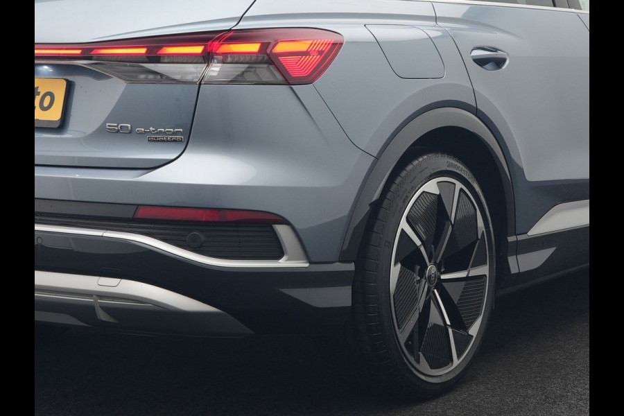 Audi Q4 e-tron 50 quattro S edition 77 kWh 299pk | Trekhaak Af Fabriek | Panodak | Adaptive Cruise | Head Up | Sonos Audio | Camera | Lederen Sportstoelen Memory & Verwarmd | Virtual | Navigatie | Keyless | 21"L.M |