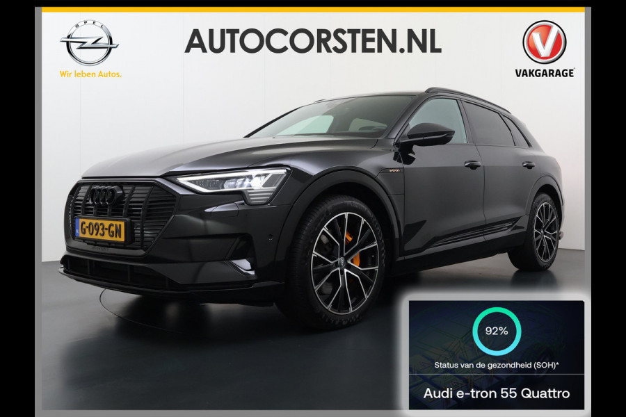 Audi e-tron 55 Quattro Advanced 95kWh SOH 92% Trekhaak Leder+Memory Apple Carplay Android Auto Navi Ecc Stoelverwarming Cruise Control Pdc Lmv 21" Elek.Stoelen Elek.Achterklep Led Contourstoelen Comfortsleutel Keyless Origineel Nederlandse Auto Nieuwprijs  €97.748,-