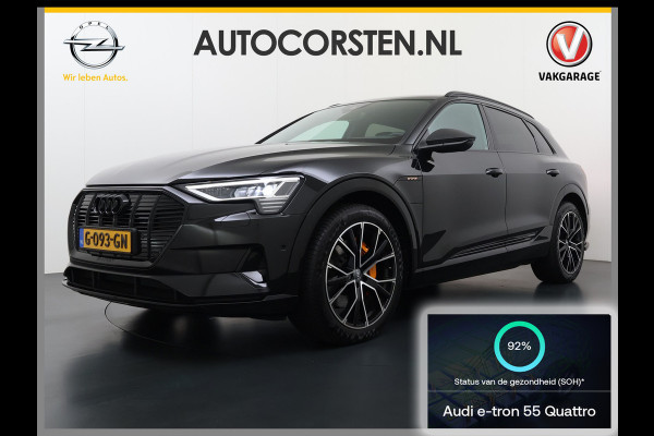Audi e-tron 55 Quattro Advanced 95kWh SOH 92% Trekhaak Leder+Memory Apple Carplay Android Auto Navi Ecc Stoelverwarming Cruise Control Pdc Lmv 21" Elek.Stoelen Elek.Achterklep Led Contourstoelen Comfortsleutel Keyless Origineel Nederlandse Auto Nieuwprijs  €97.748,-