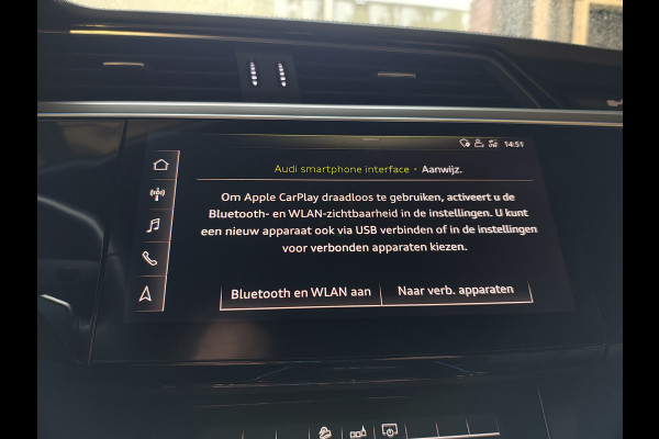 Audi e-tron 55 Quattro Advanced 95kWh SOH 92% Trekhaak Leder+Memory Apple Carplay Android Auto Navi Ecc Stoelverwarming Cruise Control Pdc Lmv 21" Elek.Stoelen Elek.Achterklep Led Contourstoelen Comfortsleutel Keyless Origineel Nederlandse Auto Nieuwprijs  €97.748,-