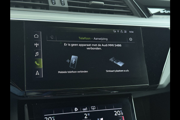 Audi e-tron 55 Quattro Advanced 95kWh SOH 92% Trekhaak Leder+Memory Apple Carplay Android Auto Navi Ecc Stoelverwarming Cruise Control Pdc Lmv 21" Elek.Stoelen Elek.Achterklep Led Contourstoelen Comfortsleutel Keyless Origineel Nederlandse Auto Nieuwprijs  €97.748,-