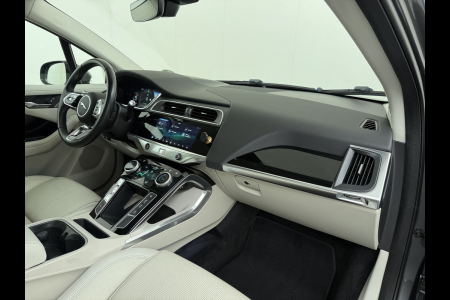 Jaguar I-PACE EV400 S AWD 90kWh Leder+Memory Panoramadak Camera Meridian®-Audio Stoelverwarming Navi Ecc Apple Carplay Android Auto Cruise Con Elek.Voorstoelen Voorruitverwarming DAB+ Led Verkeersbord detectie Rijstrooksensor Wifi Origineel Nederlandse Auto