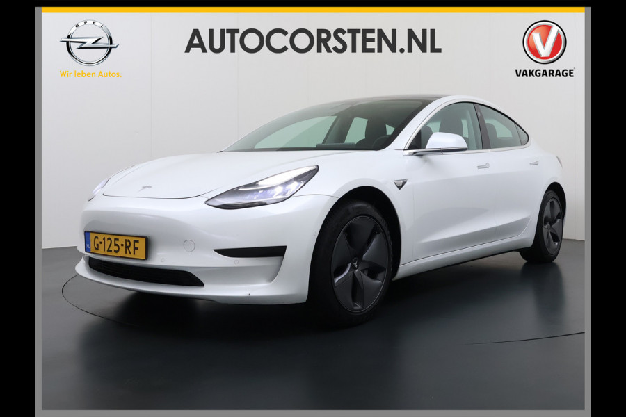 Tesla Model 3 RWD SR+ 325PK Lmv 18" AutoPilot FSD Leder Panoramadak Adaptive-Cruise Camera's Elektr.-Stuur+Stoelen+Spiegels+Geheugen+Easy-Entr Navi LED Comfortstoelen ACC DAB Voorverwarmen interieur via App Keyless One-Pedal-Drive SOH 86% Origineel Nederlandse auto tot 11kw laden thuis! 1.584kg licht!