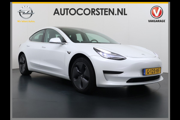 Tesla Model 3 RWD SR+ 325PK Lmv 18" AutoPilot FSD Leder Panoramadak Adaptive-Cruise Camera's Elektr.-Stuur+Stoelen+Spiegels+Geheugen+Easy-Entr Navi LED Comfortstoelen ACC DAB Voorverwarmen interieur via App Keyless One-Pedal-Drive SOH 86% Origineel Nederlandse auto tot 11kw laden thuis! 1.584kg licht!