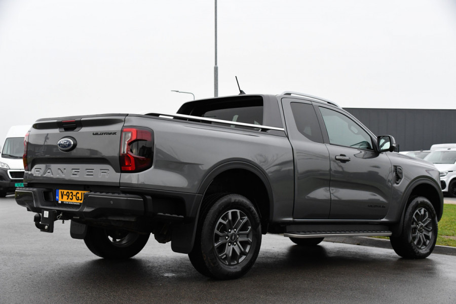 Ford Ranger 2.0 Super Cab EcoBlue Wildtrak Adaptieve Cruise, 360 Camera, Carplay, 3500kg Trekhaak, LEDER, LED, 204pk, Automaat, Uniek!