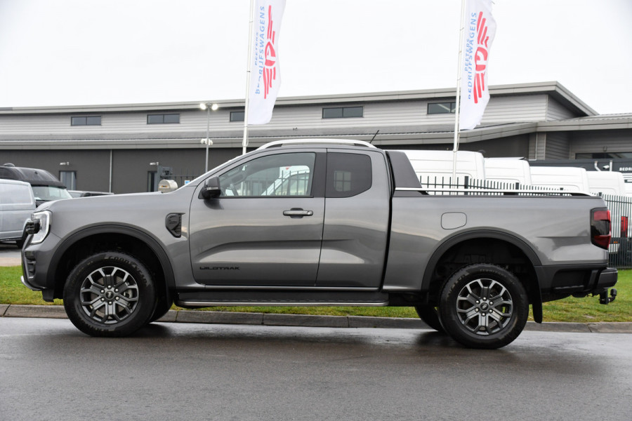 Ford Ranger 2.0 Super Cab EcoBlue Wildtrak Adaptieve Cruise, 360 Camera, Carplay, 3500kg Trekhaak, LEDER, LED, 204pk, Automaat, Uniek!