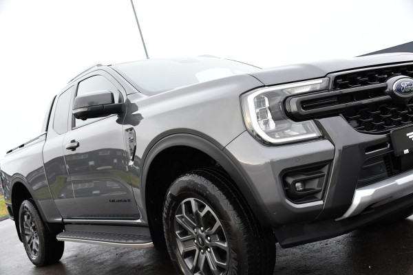 Ford Ranger 2.0 Super Cab EcoBlue Wildtrak Adaptieve Cruise, 360 Camera, Carplay, 3500kg Trekhaak, LEDER, LED, 204pk, Automaat, Uniek!