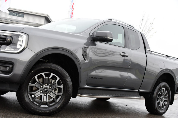 Ford Ranger 2.0 Super Cab EcoBlue Wildtrak Adaptieve Cruise, 360 Camera, Carplay, 3500kg Trekhaak, LEDER, LED, 204pk, Automaat, Uniek!