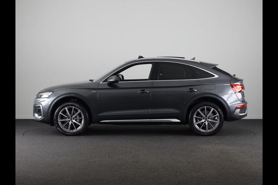Audi Q5 Sportback 50 TFSI e S edition 299 pk S-tronic | Navigatie | Panoramadak | Trekhaak (wegklapbaar) | Parkeersensoren (Park assist) | Rondomzicht camera | Stoelverwarming v/a | S-Line |