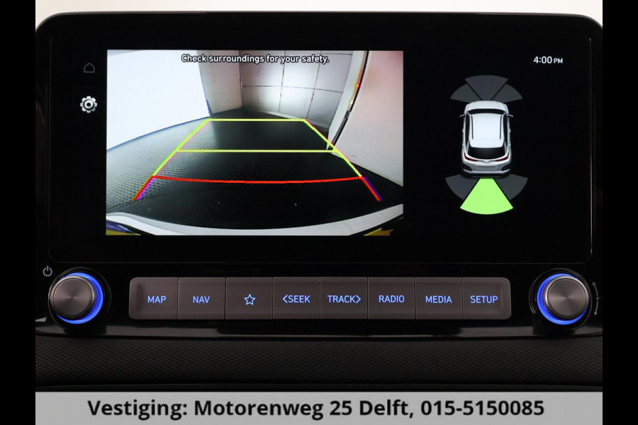 Hyundai Kona PREMIUM EV 64 KWH 1e EIG ACCU 92% GARANTIE 10-2030 BEREIK 466 KM ! LEDER. STUUR/STOEL VERWARMING.DODE HOEK DETECTIE