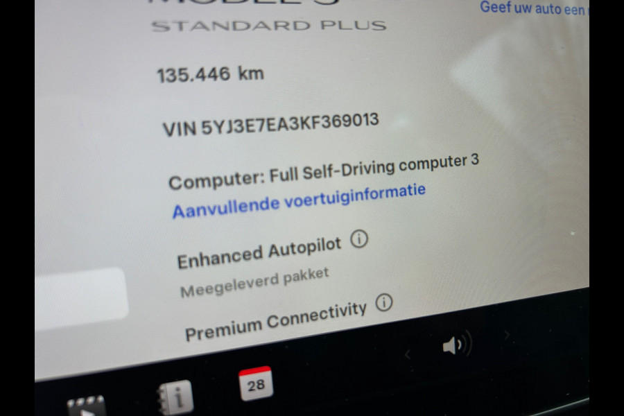 Tesla Model 3 Standard RWD Plus 60 kWh Enhanged Autopilot Trekhaak (910kg) Rijklaarprijs!