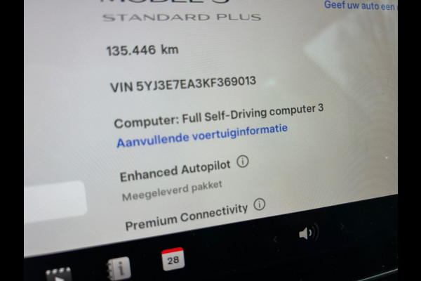 Tesla Model 3 Standard RWD Plus 60 kWh Enhanged Autopilot Trekhaak (910kg) Rijklaarprijs!