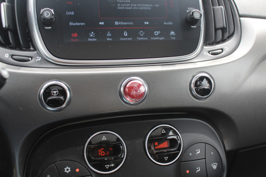 Fiat 500 1.2 Lounge / Navigatie / Parkeerhulp achter / 16'' / Half leder / Xenon / Cruise Control