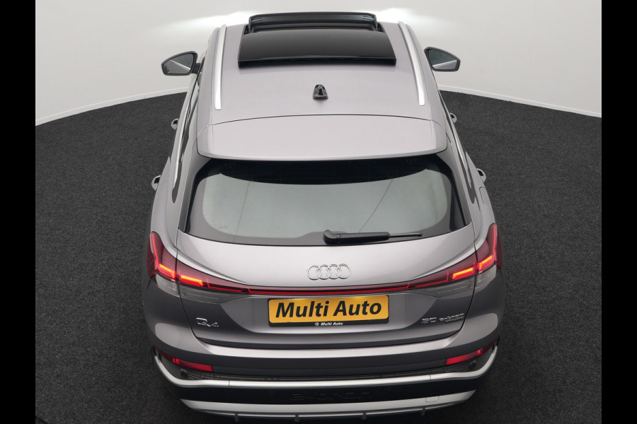 Audi Q4 e-tron 50 quattro S Line 77 kWh 299pk Dealer O.H. INCL BTW | Panodak | Lederen Sportstoelen Verwarmd | Keyless | Navigatie | Cruise Control | Virtual | DAB | Taifungrau Metallic |