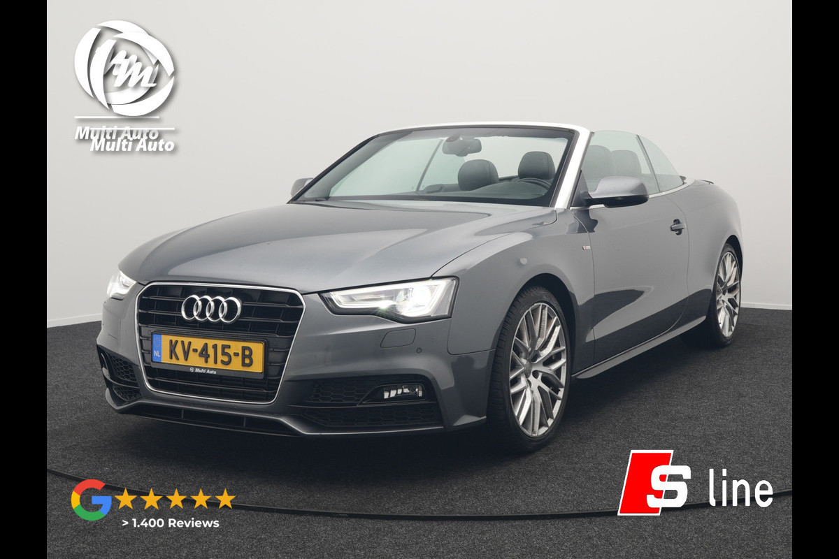 Audi A5 Cabriolet 1.8 TFSI S Line Automaat 177pk Dealer O.H | S Line Interieur & Exterieur | Bang & Olufsen | Cruise Control | Lederen Sportstoelen Verwarmd | Nekverwarming | 19" L.M | Navigatie | DAB |