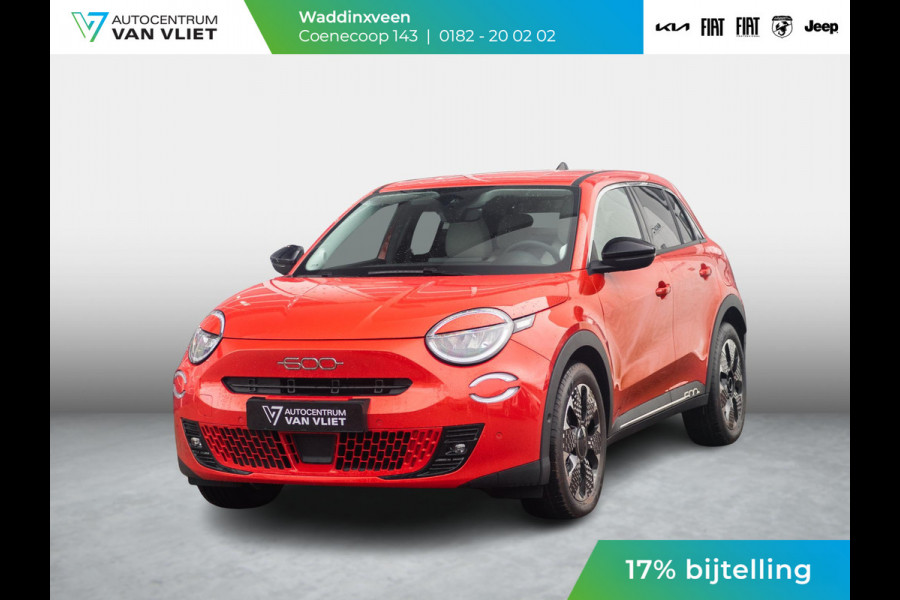 Fiat 600E La Prima 54 kWh | 17% Bijtelling | Carplay | Elek. Stoel | Stoelverwarming | Keyless | LED | Clima
