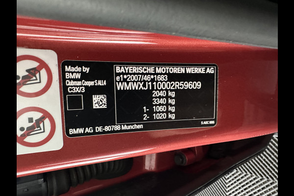 MINI Clubman 2.0 Cooper S ALL4 Premier Plus JCW (INCL-BTW) Aut * PANO | LEATHER | FULL-LED | HEATED-SPORTSEATS | DIGI-COCKPIT | AMBIENT-LIGHT | PRIVACY-GLASS | HEAD-UP | PDC | CAMERA | DAB  | KEYLESS | TOWBAR | 18"ALU*