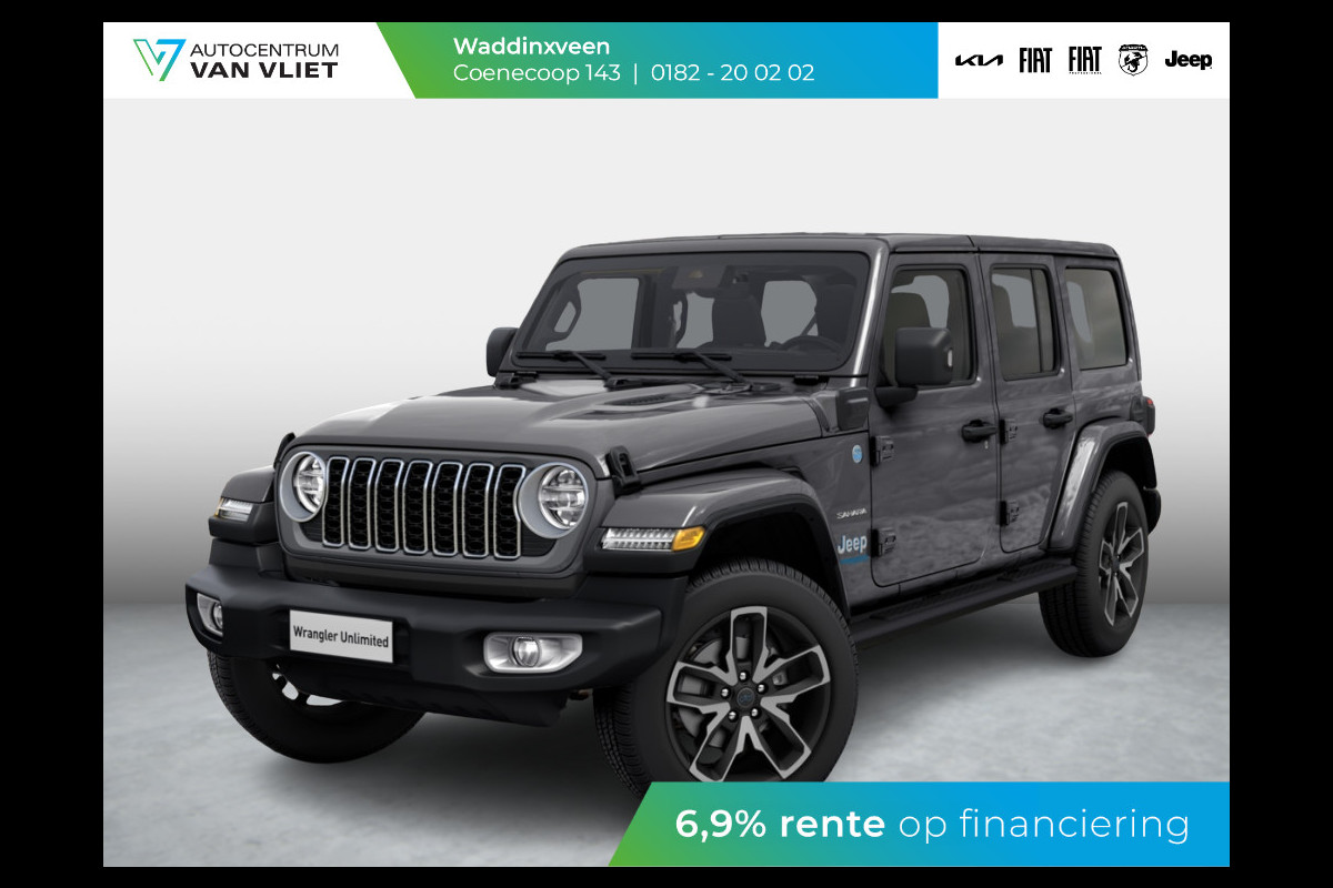 Jeep Wrangler Unlimited 4xe 380 Sahara | MY25 | 22" Brute velgen | Geel kenteken !