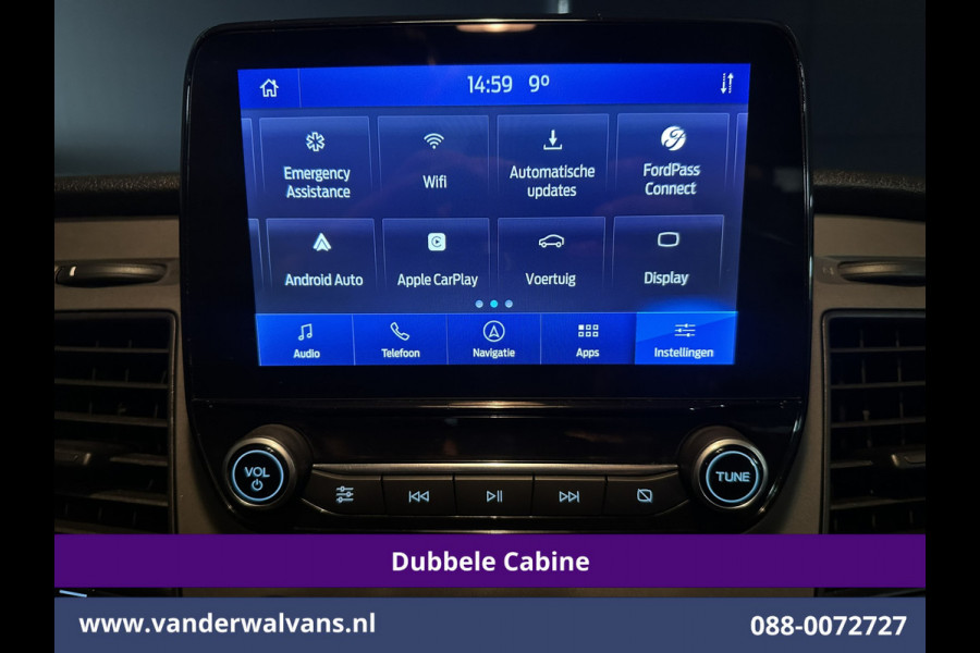Ford Transit Custom 2.0 TDCI 131pk L2H1 Dubbele Cabine Euro6 Airco | 6-Zits | Apple Carplay | LED | 2800kg trekvermogen Cruisecontrol, Android Auto, Stoeverwarming, Verwarmde Voorruit, Parkeersensoren, Bijrijdersbank