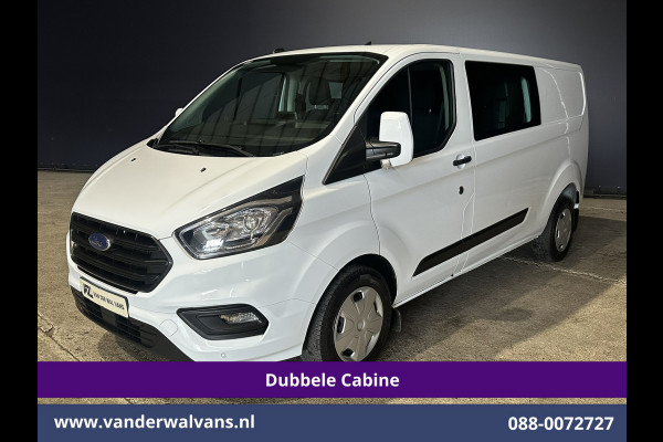 Ford Transit Custom 2.0 TDCI 131pk L2H1 Dubbele Cabine Euro6 Airco | 6-Zits | Apple Carplay | LED | 2800kg trekvermogen Cruisecontrol, Android Auto, Stoeverwarming, Verwarmde Voorruit, Parkeersensoren, Bijrijdersbank