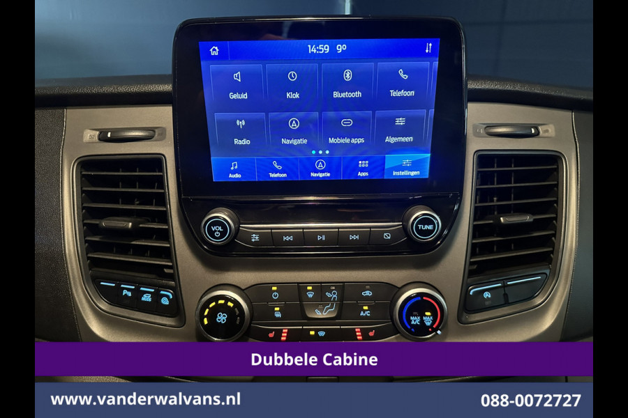 Ford Transit Custom 2.0 TDCI 131pk L2H1 Dubbele Cabine Euro6 Airco | 6-Zits | Apple Carplay | LED | 2800kg trekvermogen Cruisecontrol, Android Auto, Stoeverwarming, Verwarmde Voorruit, Parkeersensoren, Bijrijdersbank