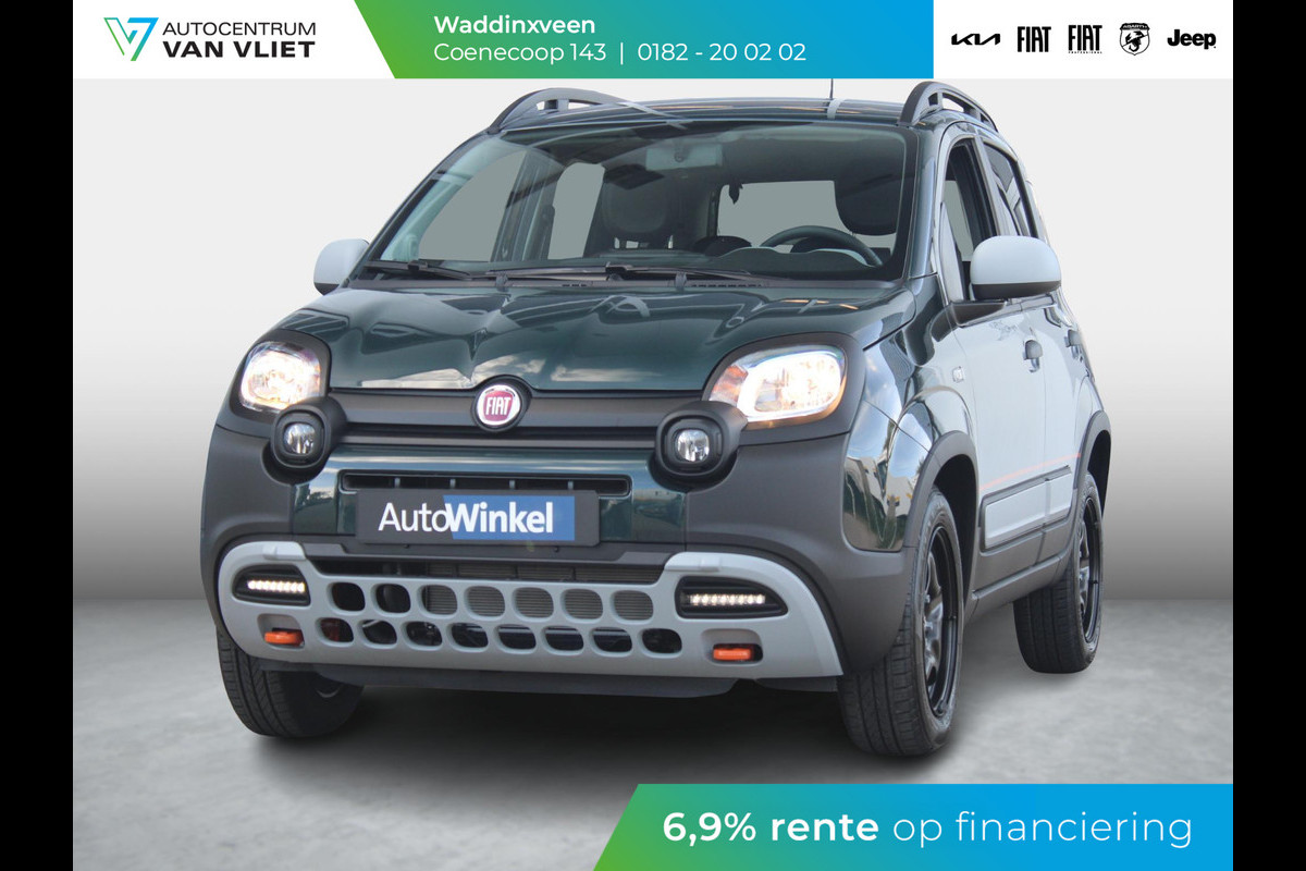 Fiat Panda Hybrid Garmin Cross | Clima | Priv. glass | Dakrails | 5-Persoons | Apple Carplay | Verde Foresta | Pack Garmin