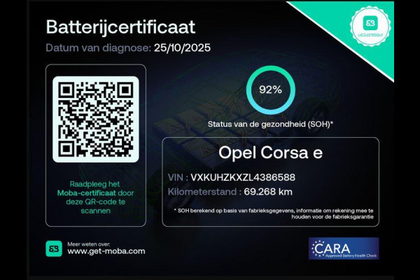 Opel CORSA-E Black Edition 50 kWh | Apple Carplay & AndroidAUTO | Panoramadak | Camera | ACCU SOH 92% |