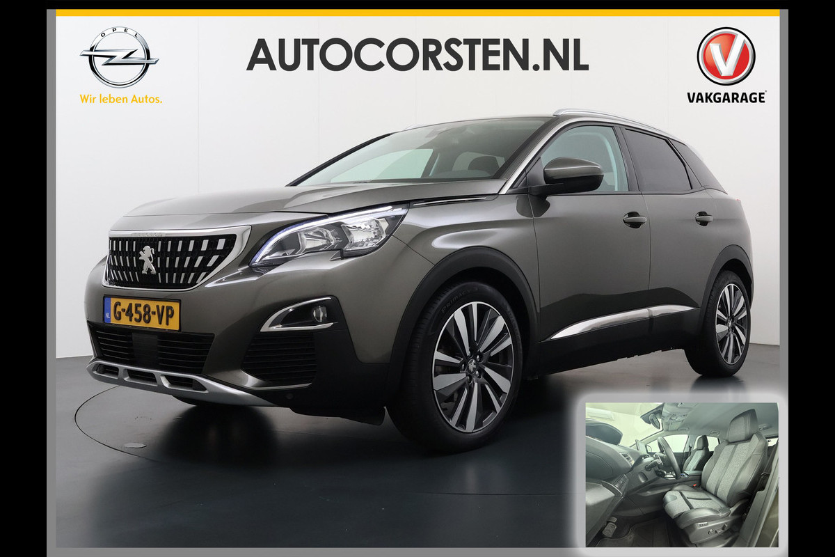 Peugeot 3008 131PK AUT-8 Navi 360°Camera Elektr.-Stoel+Geheugen Apple Carplay Android Trekhaak Ergo-Comfort Stoelen Memory Ecc Cruise Control Pack City Stoelverwarming Lmv Keyless Bluetooth Visio park 1 Privacy Glas Verkeersbord detectie 1e Eigenaar Origineel Nederlandse Auto € 40.000 nieuw Peugeot-Onderhouden EURO 6.3