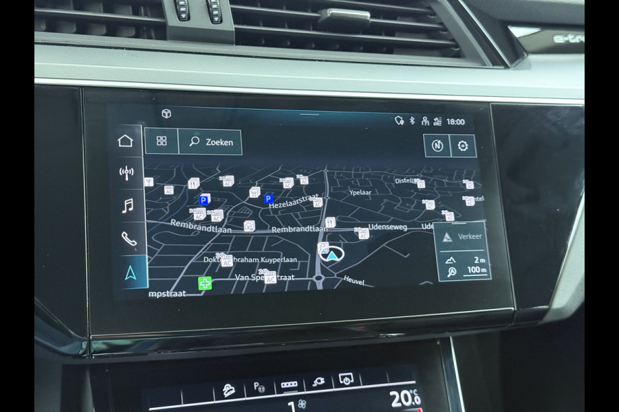 Audi e-tron 55 Quattro 95kWh Leer Trekhaak Navi Ecc Cruise Control Pdc Edition SOH 93% Elek.Achterklep Stoelverwarming Lmv 20" Led DAB 1e Eigenaar Origineel Nederlandse Auto 664Nm koppel 1800kg trekvermogen