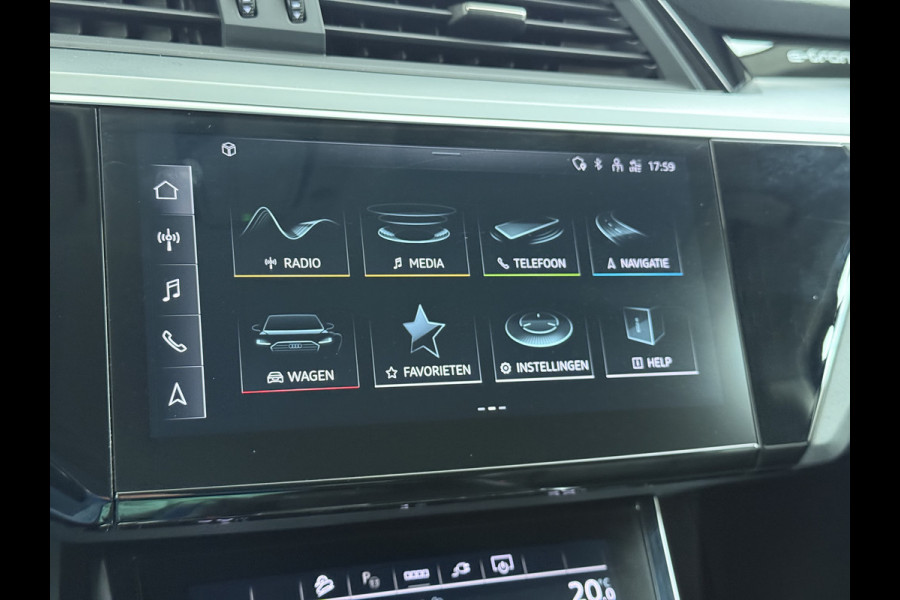 Audi e-tron 55 Quattro 95kWh Leer Trekhaak Navi Ecc Cruise Control Pdc Edition SOH 93% Elek.Achterklep Stoelverwarming Lmv 20" Led DAB 1e Eigenaar Origineel Nederlandse Auto 664Nm koppel 1800kg trekvermogen