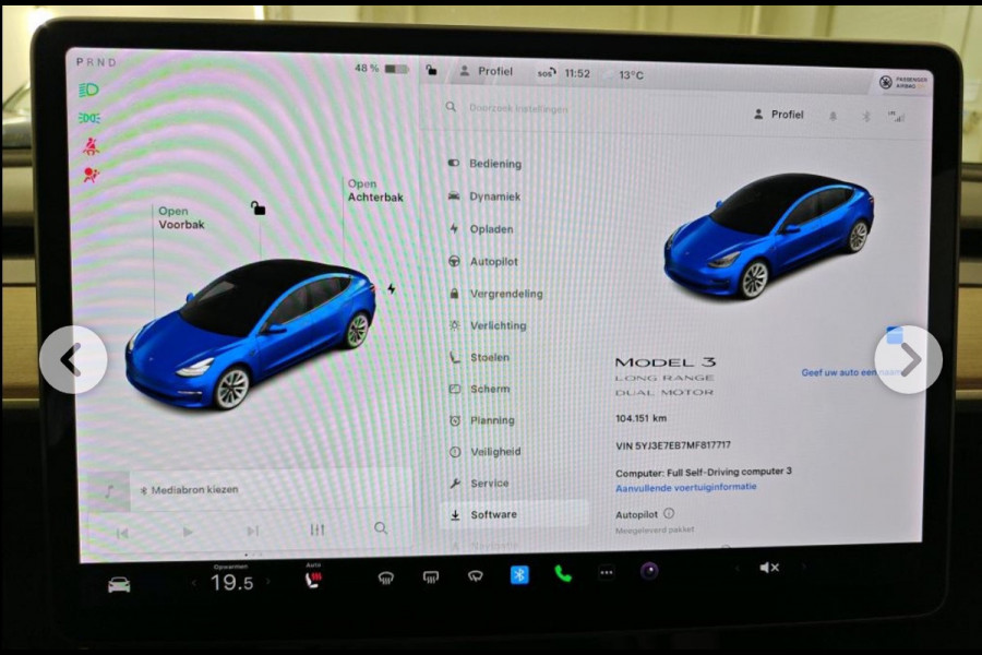 Tesla Model 3 Long Range AWD 75 kWh 91% SOH Dual Motor Autopilot